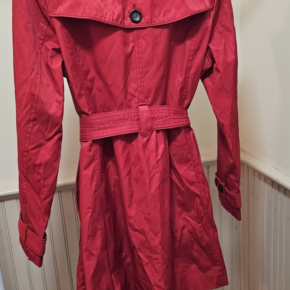 INC International Concepts Vibrant Red Trench Coat - Picture 2 of 3